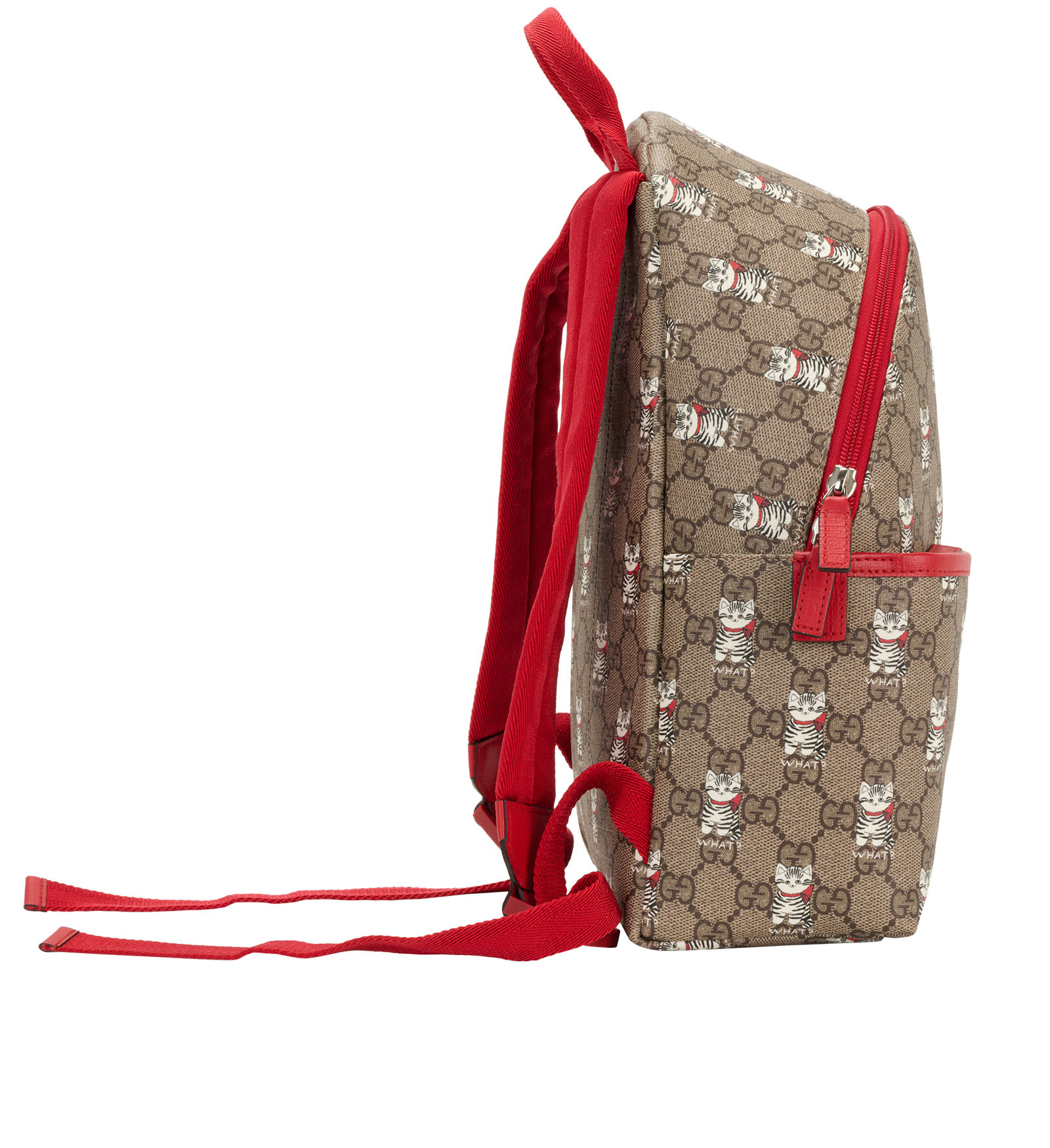 GG Cats Print Backpack, &pound;450, Handbags, Brown, Canvas, Side view